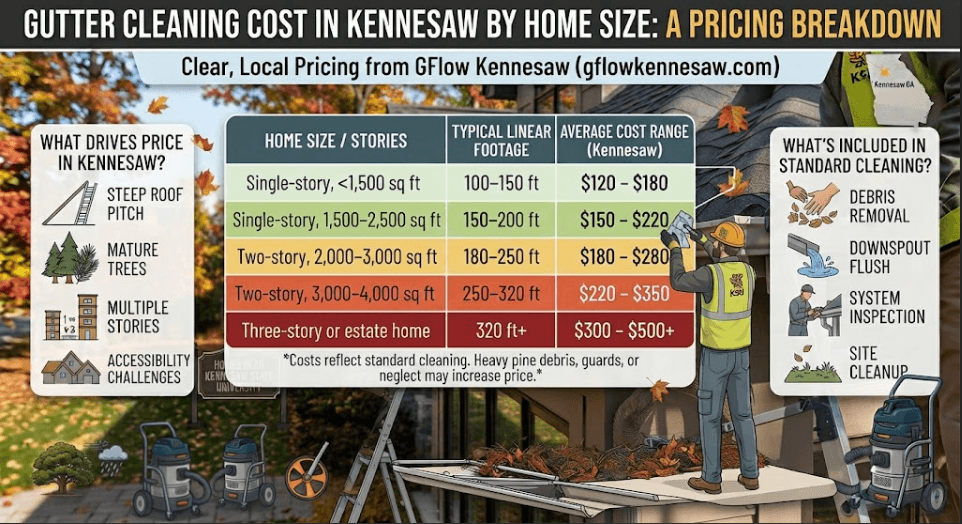 gutter-cleaning-cost-kennesaw-by-home-size-infographic.