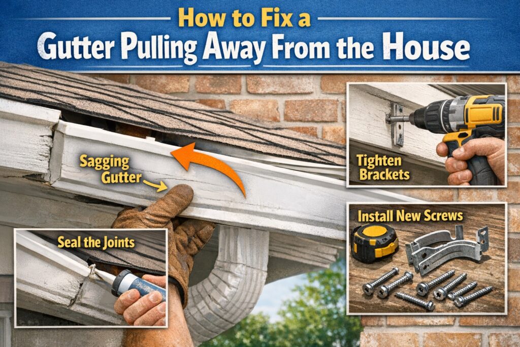 How to Fix a Gutter Pulling Away From the House